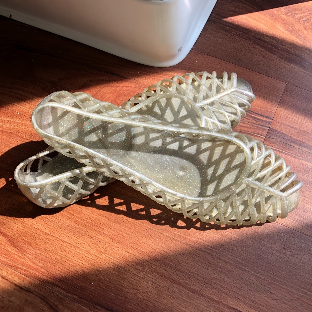 American Apparel lattice Jelly sandals